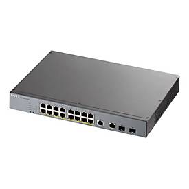 Zyxel GS1350-18HP - Switch - Smart - 16 x 10/100/1000 (PoE+) + 2 x Combo Gigabit Ethernet/Gigabit SFP - Desktop - PoE+ (