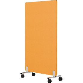  Akustik-Stellwand Wall, mobil auf Rollen, 30 mm stark, B 1000 x H 1600 mm, gelb