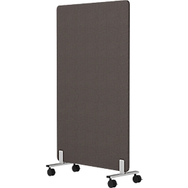  Akustik-Stellwand Wall, mobil auf Rollen, 30 mm stark, B 800 x H 1400 mm, dunkelgrau