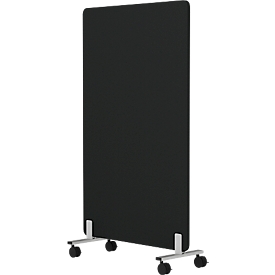  Akustik-Stellwand Wall, mobil auf Rollen, 30 mm stark, B 800 x H 1400 mm, schwarz