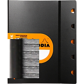  Bloc-notes Rhodia ExaBook, 80 feuilles, DIN A4+, 90 g/m², reliure à double spirale, intercalaires, règle, poche intérieure, ligné, avec marge et cadre