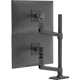  Bras pour écran double Ergotron LX 45-509-224, pour 2 écrans, jusqu'à 40″, jusqu'à 20 kg, support VESA, réglable en hauteur, noir