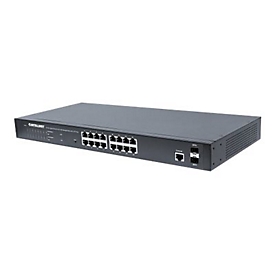 "Intellinet 16-Port Gigabit Ethernet PoE+ Web-Managed Switch with 2 SFP Ports, 16 x PoE ports, IEEE 802.3at/af Power over Ethernet (PoE+/PoE), 2 x SFP, Endspan, 19 Rackmount"" - Switch - 16 Anschlüsse - managed - an Rack montierbar"