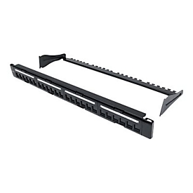 "Intellinet 24-Port Patchpanel, unbestückt, 19"", 1 HE, schwarz - Patch Panel - 1U"