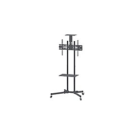 "Manhattan TV & Monitor Mount, Trolley Stand, 1 screen, Screen Sizes: 37-65"", Black, VESA 200x200 to 600x400mm, Max 40kg, LFD, Lifetime Warranty - Wagen - für Flachbildschirm / AV-System / Kamera - Schwarz"