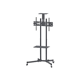 "Manhattan TV & Monitor Mount, Trolley Stand, 1 screen, Screen Sizes: 37-65"", Black, VESA 200x200 to 600x400mm, Max 40kg, LFD, Lifetime Warranty - Wagen - für Flachbildschirm / AV-System / Kamera - Schwarz"