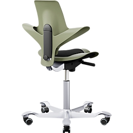 	Siège de bureau HAG Capisco Puls 8010 Moss, siège selle, vérin à gaz 265 mm, hauteur d'assise réglable, piétement aluminium