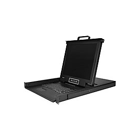 "StarTech.com 8 Port Rack KVM Konsole mit 1,8 m Kabeln - US Tastatur(QWERTY), Integrierter KVM Switch mit 17"" LCD Monitor - 1HE LCD KVM Konsole - OSD KVM - 50.000 MTBF - USB + VGA(RKCONS1708K) - KVM-Konsole - 43.2 cm (17"")"