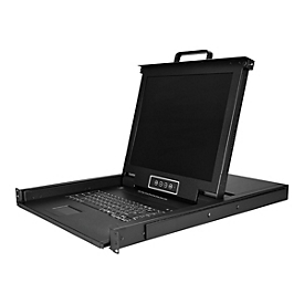 "StarTech.com 8 Port Rack KVM Konsole mit 1,8 m Kabeln - US Tastatur(QWERTY), Integrierter KVM Switch mit 17"" LCD Monitor - 1HE LCD KVM Konsole - OSD KVM - 50.000 MTBF - USB + VGA(RKCONS1708K) - KVM-Konsole - 43.2 cm (17"")"