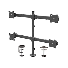 "StarTech.com Tisch Monitorhalterung für vier Monitore - Monitorarm für 4 VESA Monitore(2x2) bis zu 27""(je 8kg) - Gelenkig, höhenverstellbar, Neig/Schwenk/Drehfunktion - Klemme/Durchführung (ARMQUAD) - Befestigungskit - einstellbarer Arm - für 4 ...