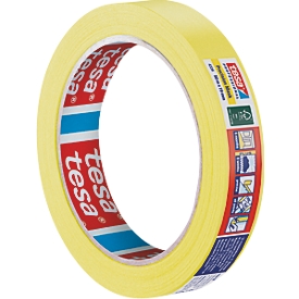  tesa Crêpe de précision 4334 Crêpe de peintre, 50 m × 19 mm, jaune, intérieur/extérieur, résistant aux UV, ne laisse pas de traces