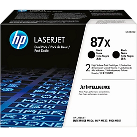 2 x cartouches d'impression Color LaserJet 87X (CF287XD) HP, LOT noir