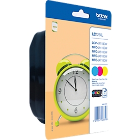 3 cartouches d'imprimante LC-125XLRBW Brother, cyan/magenta/jaune