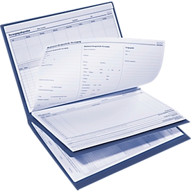 3-deks documentatiemap Professional Line Plus, DIN A4, 4 nietmechanismen, transparant vak, B 240 x H 310 mm, blauw