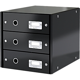 3 tiroirs Click + Store LEITZ®, haut, noir