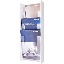 3-voudige wandhouder voor A4-folders, wit