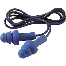 3M Gehörschutzstöpsel E-A-R Tracers, EN 352-2, SNR 29 dB, detektierbar, blau, wiederverwendbar, 50 Paar/Karton