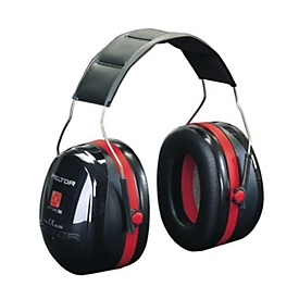 3M Kapselgehörschutz OPTIME III, SNR 35 dB, EN 352-1-3, gepolsterter Kopfbügel, schwarz/rot, für extreme Lärmbelästigung