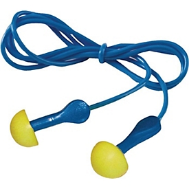 3M Oordoppen E-A-R Express met koord, EN 352-2, SNR 28 dB, met koord, geel/blauw, 100 paar/doos