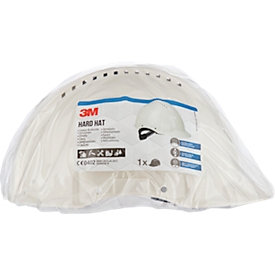 3M Schutzhelm G3000CUVWPRO1, kurzer Schirm, belüftet, Kopfband verstell- und drehbar, UV-Sensor, weiß