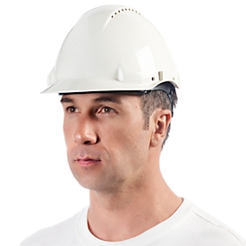 3M Schutzhelm G3000CUVWPRO1, kurzer Schirm, belüftet, Kopfband verstell- und drehbar, UV-Sensor, weiß