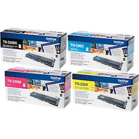 4 cassettes de toner TN-230 Brother, cyan, magenta, jaune, noir