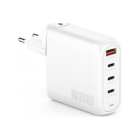 4smarts GaN FlexPro - Travel Edition - Netzteil - 100 Watt - 5 A - QC 3.0, QC 4.0+, PD 2.0, PD 3.0, PD/PPS - 4 Ausgabeanschlussstellen (3 x USB-C, USB Typ A)