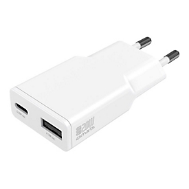 4smarts Netzteil - GaN, schlank - 20 watt - 3 A - PD 3.0, SCP, QC 2.0, QC 3.0, AFC - 2 Ausgabeanschlussstellen (USB-C, USB Typ A)