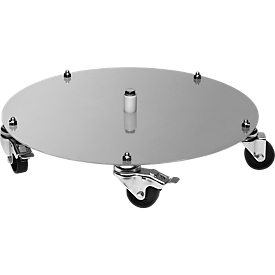 5-wheeled chassis, stainless steel, with locking brake
