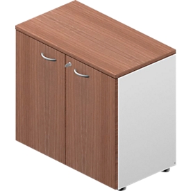 Aanbouw-vleugeldeurkast ARLON-OFFICE, B 800 x D 450 x H 730 mm, canaletto noot