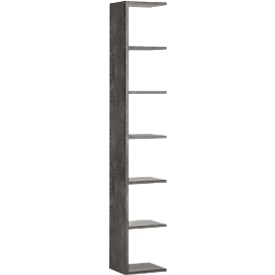 Aanbouwelement Pombal, voor open kast Pombal, B 400 x 370 x H 2240 mm,betonkleuren