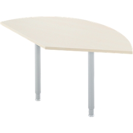 Aanbouwtafel, 135°, B 800 x D 800 mm, esdoorn/blank aluminium