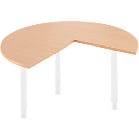 Aanbouwtafel, Ø 1400 mm, beukenpatroon/wit