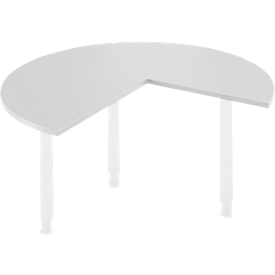 Aanbouwtafel, Ø 1400 mm, lichtgrijs/wit