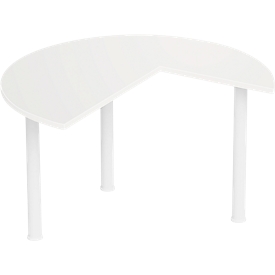 Aanbouwtafel, Ø 1400 mm, wit/wit