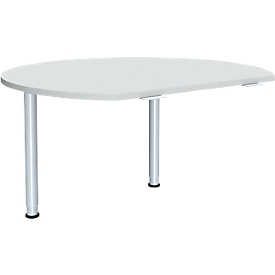 Aanbouwtafel ALICANTE, 2 steunpoten, B 1200 x D 1047 mm, met 2 steunpoten, in hoogte verstelbaar,