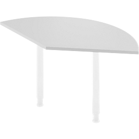Aanbouwtafel, B 800 x D 800 mm, lichtgrijs/wit