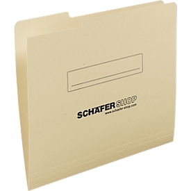 Aanpassingsmap, voor losse dossiers in A4-formaat, met uitstekend lipje links, kraftkarton 250 g/m², licht houtskool, 50 st.