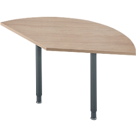 Aanschuiftafel, 135°, B 800 x D 800 mm, eik/antraciet