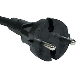 Aansluitkabel H07RN-F 2x1 mm² 5 m met contourstekker, zwart