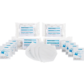 Aanvullende eerstehulpset Söhngen® volgens DIN 13169, 96 stuks, verbanden, vochtige doekjes &amp; FFP2 maskers, wit