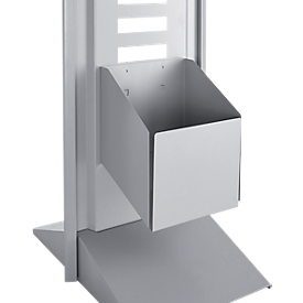 Abfallbehälter für modulare Hygienestation Basic, B 210 x T 190 x H 200 mm, Stahl, weißaluminium RAL 9006