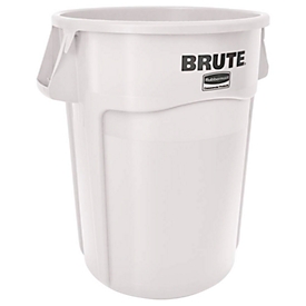 Abfallbehälter rubbermaid Brute, 166,5 l, rund, UV-Blocker, L 612 x B 717 x H 796 mm, Polyethylen, weiß