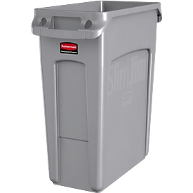 Abfallbehälter Slim Jim®, Kunststoff, Fassungsvermögen 60 Liter, grau