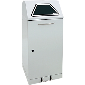 Abfallbehäter Vario 120, modular, Volumen 120 l, abschließbar, Inneneimer, feuerhemmend, mit Pads, B 450 x T 450 x H 1100 mm, Stahl, lichtgrau RAL 7035