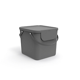Abfalleimer Rotho ALBULA, Recycling-System, 40 l, stapelbar, Kunststoff (BPA-frei), anthrazit