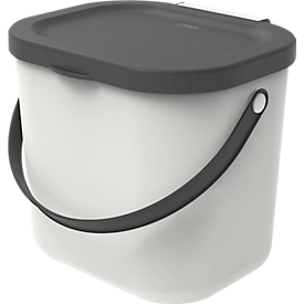 Abfalleimer Rotho ALBULA, Recycling-System, 6 l, stapelbar, Kunststoff (BPA-frei), mistletoe weiss