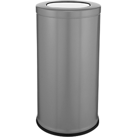 Abfalleimer Select mit Schwingdeckel, 68 l, Stahlblech, neusilber