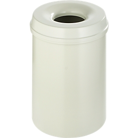 Abfallsammler 30 L, selbstlöschend, Korpus weiss/Deckel weiss