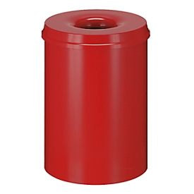 Abfallsammler 50 L, selbstlöschend, Korpus rot/Deckel rot